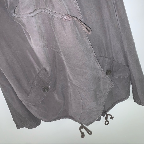 Maison Cinqcent Jacket Women's Size Medium Khaki Green Grey Tencel Lightweight - Picture 5 of 9